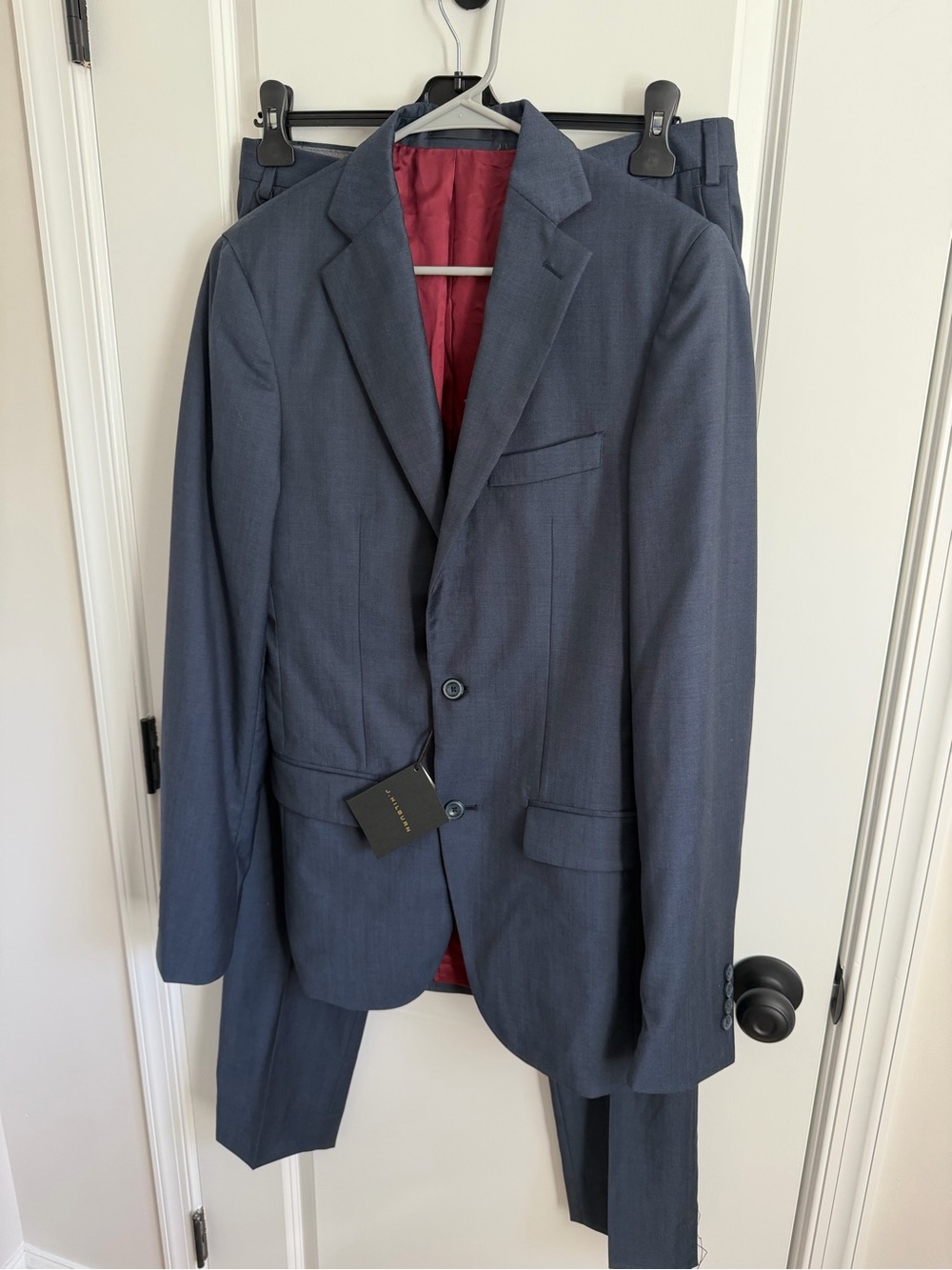 Men's Navy Blue Two-Button Suit Jacket & Trousers